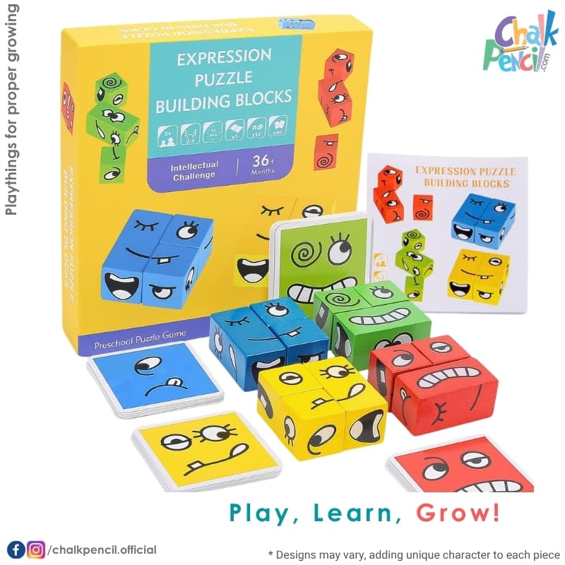 Expression Puzzle Building Blocks