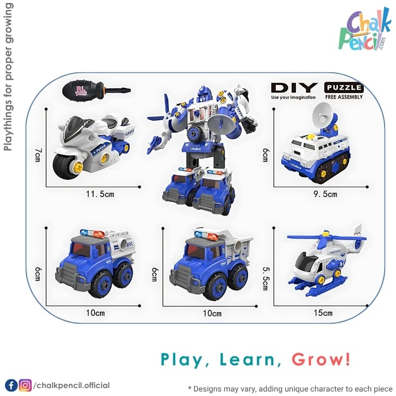 5 in 1 Transformers Vehicles Assemble Set